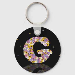 Porte-clés Lettre de fleurs G