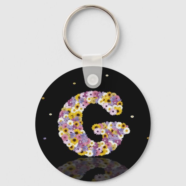 Porte-clés Lettre de fleurs G (Recto)
