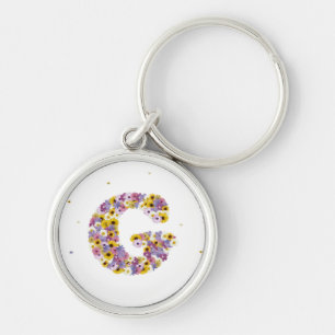 Porte-clés Lettre de fleurs g