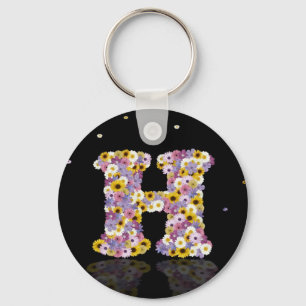 Porte-clés Lettre de fleurs H