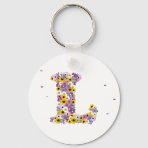 Porte-clés Lettre de fleurs L