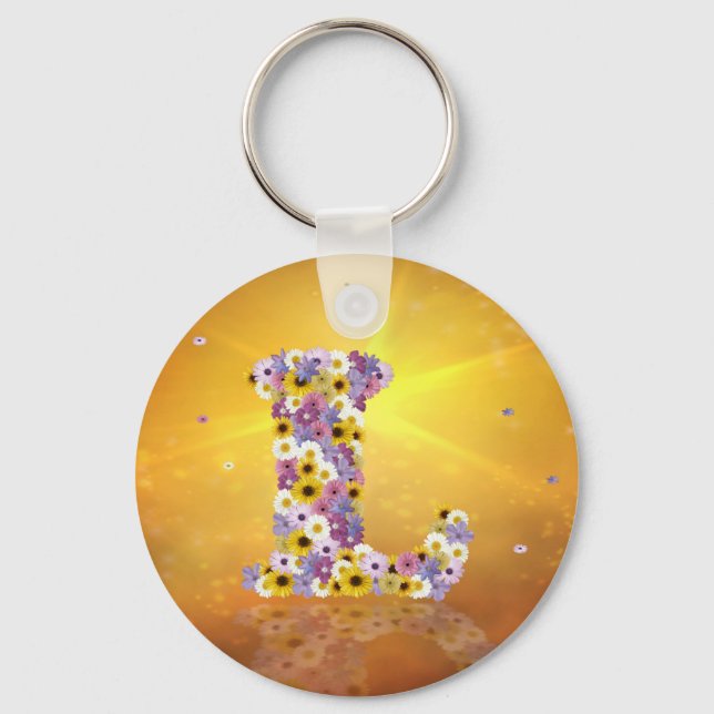 Porte-clés Lettre de fleurs L (Recto)