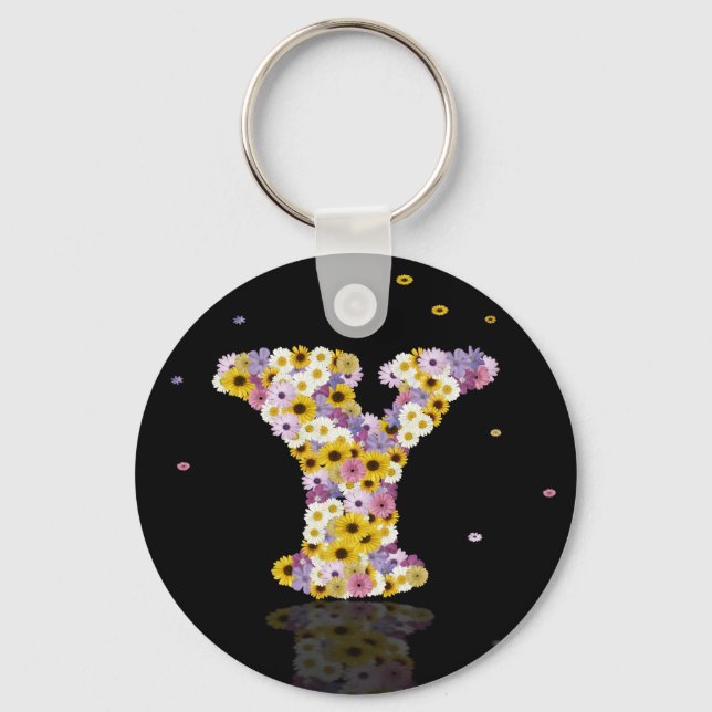 Porte-clés Lettre de fleurs y (Recto)
