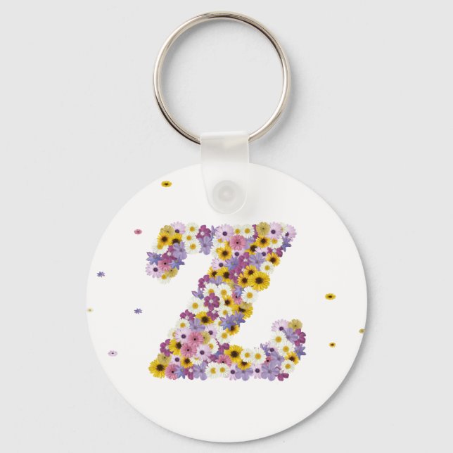 Porte-clés Lettre de fleurs Z (Recto)