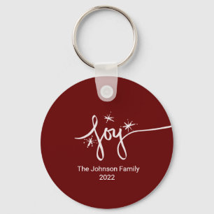 Porte-clés Lettre de Joie de Noël Dessinée à la Main Flocon d