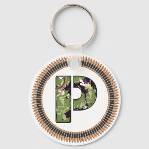 Porte-clés Lettre De Style Militaire P