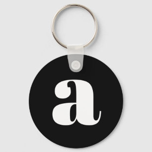 Porte-clés Lettre initiale de monogramme moderne simple noir 