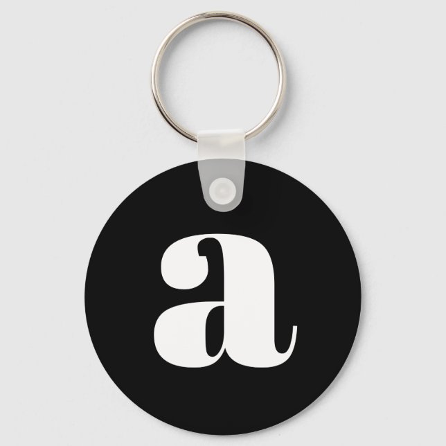 Porte-clés Lettre initiale de monogramme moderne simple noir  (Recto)