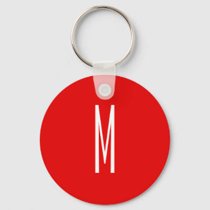 Porte-clés Lettre initiale Monogramme Style moderne Rouge Bla
