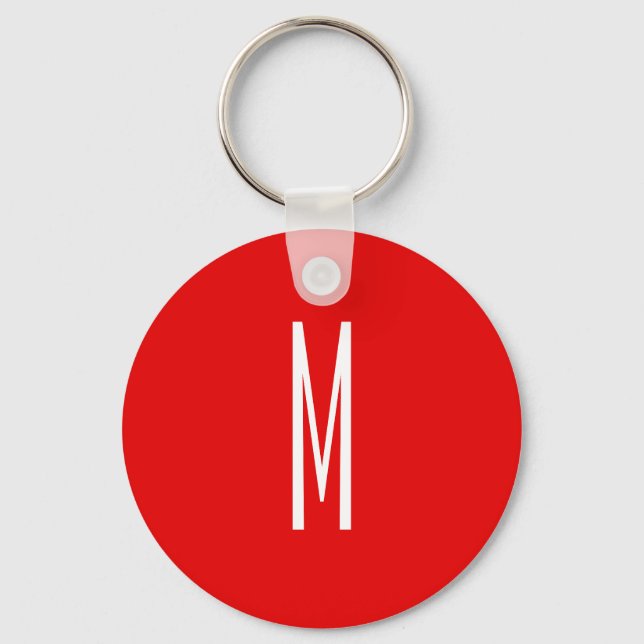 Porte-clés Lettre initiale Monogramme Style moderne Rouge Bla (Recto)