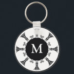 Porte-clés Lettre initiale Porte - clé Monogramme : Noir<br><div class="desc">Demandez à votre arrière - plan artistique d'envoyer votre lettre initiale pour rendre votre Porte - clé Monogram branché et unique.</div>