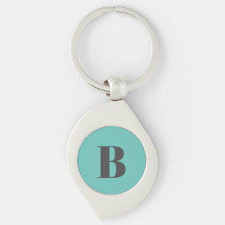 PORTE-CLÉS LETTRE INITIALE TURQUOISE CLAIRE UNIQUE
