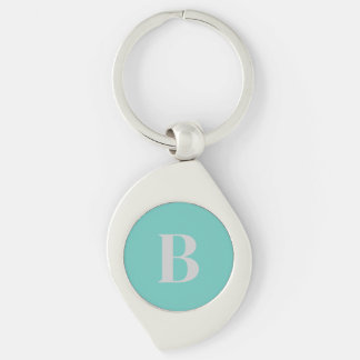PORTE-CLÉS LETTRE INITIALE TURQUOISE CLAIRE UNIQUE