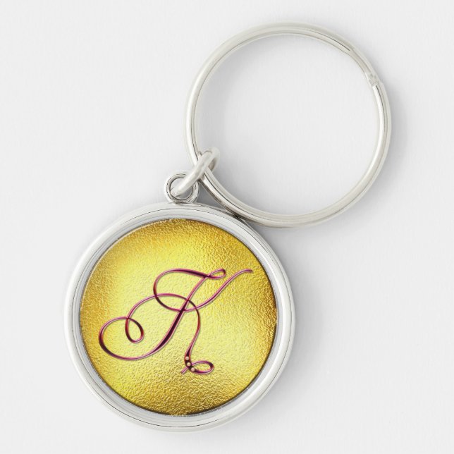 Porte-clés Lettre K Bourgogne Faux Pearl Porte - clé (Devant)