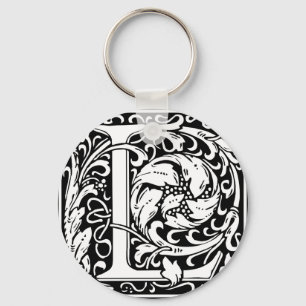 Porte-clés Lettre L Monogramme Médiéval Vintage Initiale