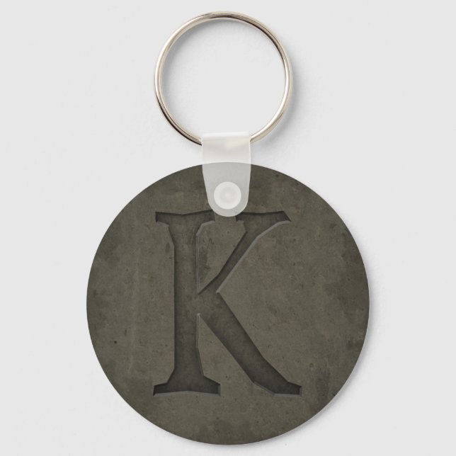 PORTE-CLÉS LETTRE MONOGRAPHIQUE BÉTON K (Recto)