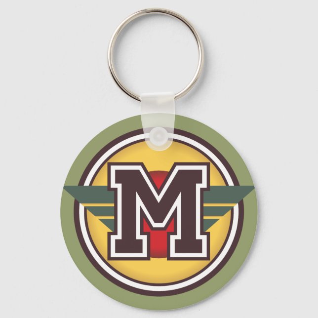 Porte-clés Lettre monographique M initiale personnalisée (Recto)