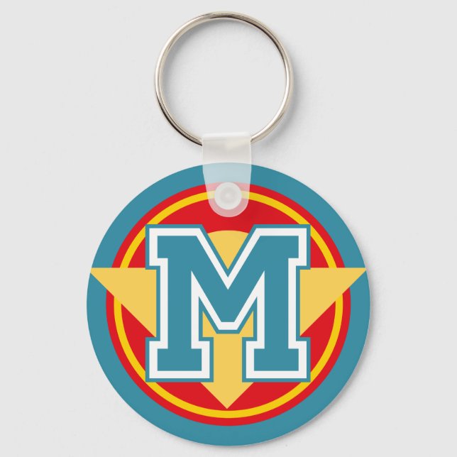 Porte-clés Lettre monographique personnalisée "M" initiale (Recto)