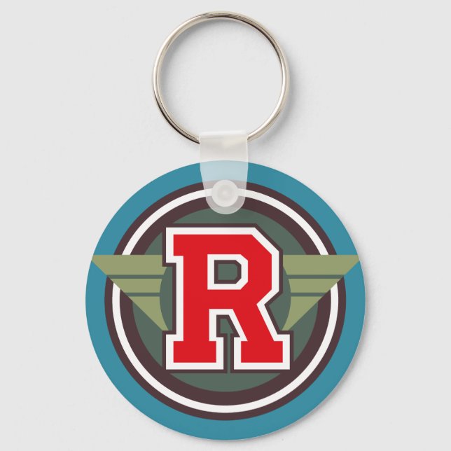 Porte-clés Lettre monographique personnalisée "R" initiale (Recto)