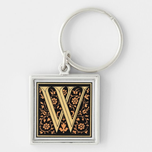 Porte-clés Lettre noire et or "W" - Porte - clé (Devant)