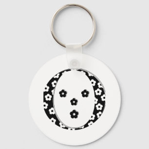 Porte-clés lettre O à motifs floraux