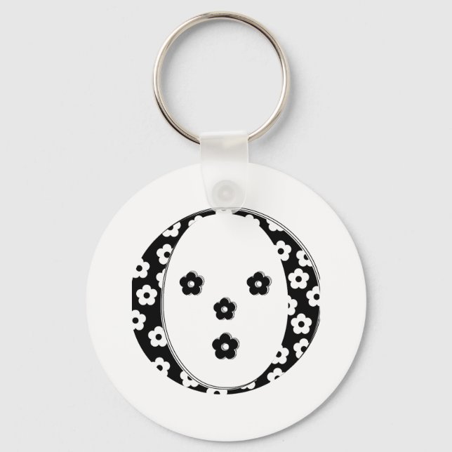 Porte-clés lettre O à motifs floraux (Recto)