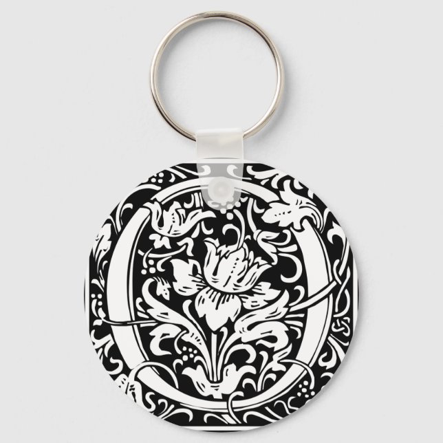 Porte-clés Lettre O Monogramme Médiéval Art Nouveau (Recto)