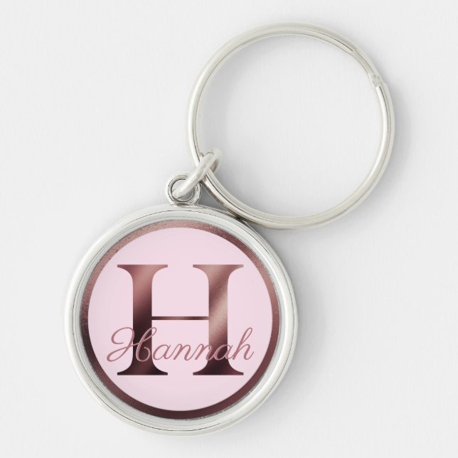 Porte-clés LETTRE Pink H Rose OR MONOGRAPHIQUE Métallique (Devant)