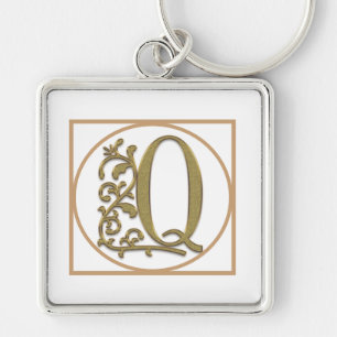 Porte-clés LETTRE Q MONOGRAM Beau Mariage Nouveau Accueil Cad