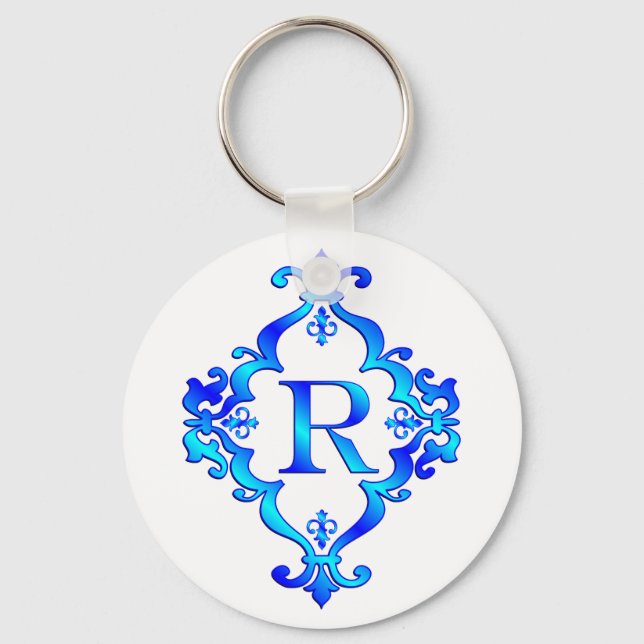 Porte-clés Lettre R bleu (Recto)