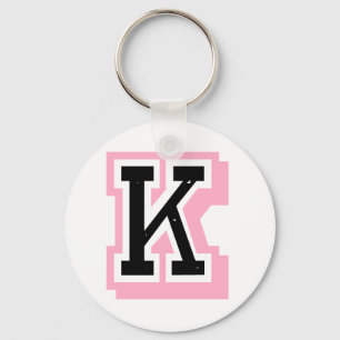 Porte-clés lettre rose noire K