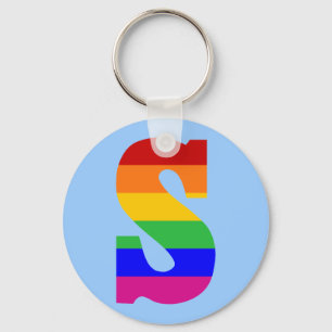 Porte-clés Lettre S arc-en-ciel