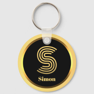 Porte-clés Lettre S or monogramme Personnalisée