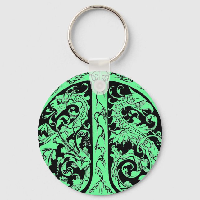 Porte-clés Lettre T avec Porte - clé Dragons (Recto)