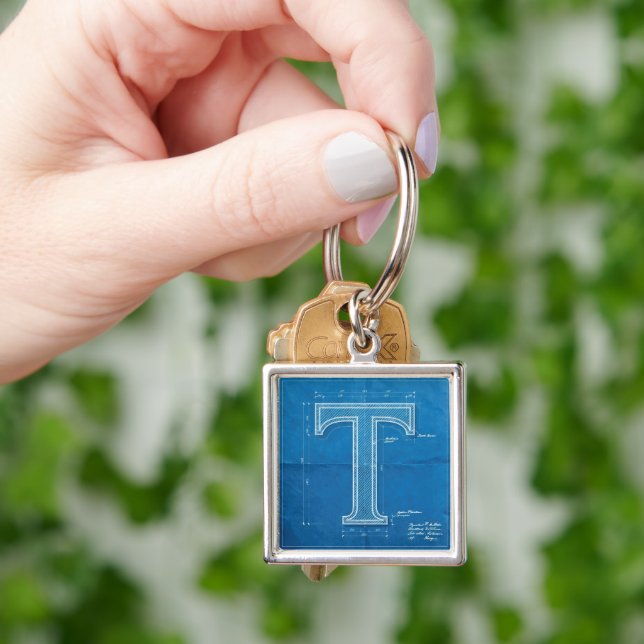 Porte-clés Lettre T Monogramme de Plan (main)