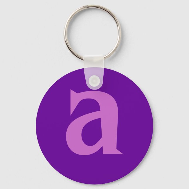 Porte-clés Lettre violette ou texte sur T-shirts et produits (Recto)