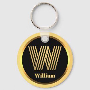 Porte-clés Lettre W or monogramme Porte - clé personnalisé