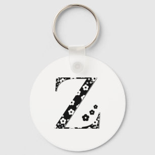 Porte-clés lettre Z à motifs floraux