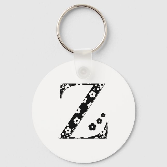 Porte-clés lettre Z à motifs floraux (Recto)