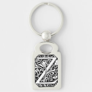Porte-clés Lettre Z Art nouveau Carrelage noir et blanc