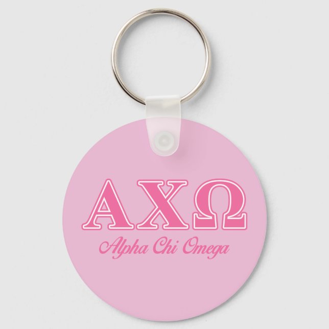 Porte-clés Lettres Alphi Chi Omega rose (Recto)