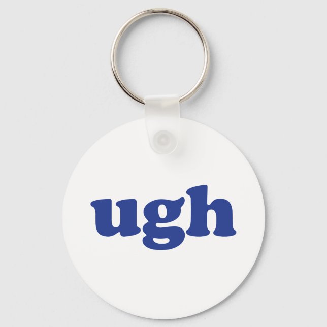 Porte-clés Lettres bleues "Ugh" blanches (Recto)