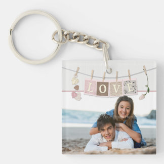 Porte-clés Lettres d'amour, Roses, Ajouter une photo