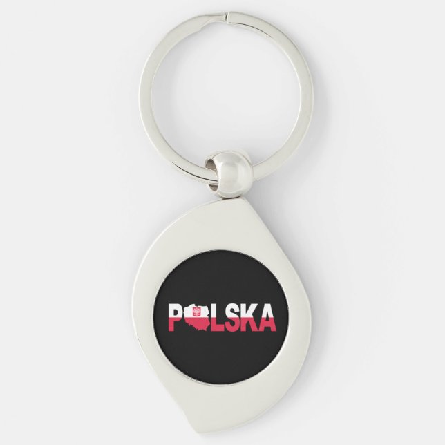 Porte-clés Lettres de la carte du drapeau polonais (Devant)