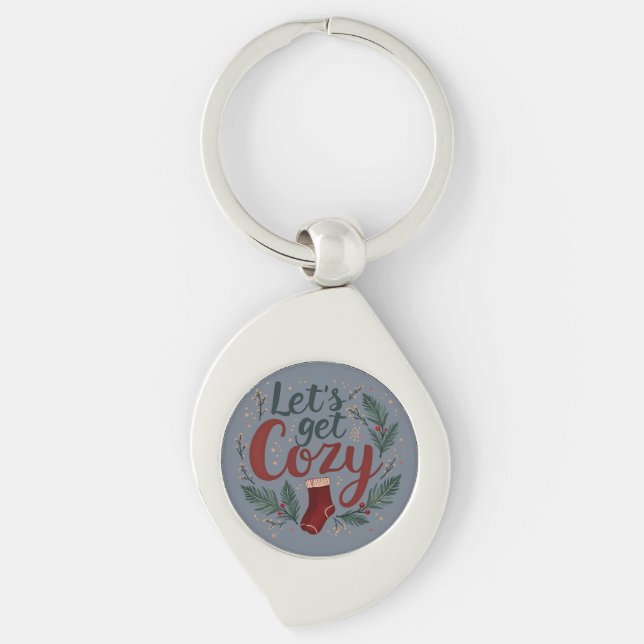 Porte-clés Lettres de pin de fête de baies (Devant)