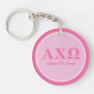 Porte-clés Lettres roses Alpha Chi Omega