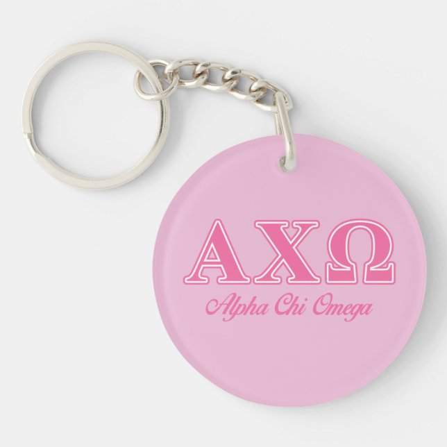 Porte-clés Lettres roses Alpha Chi Omega (Devant)