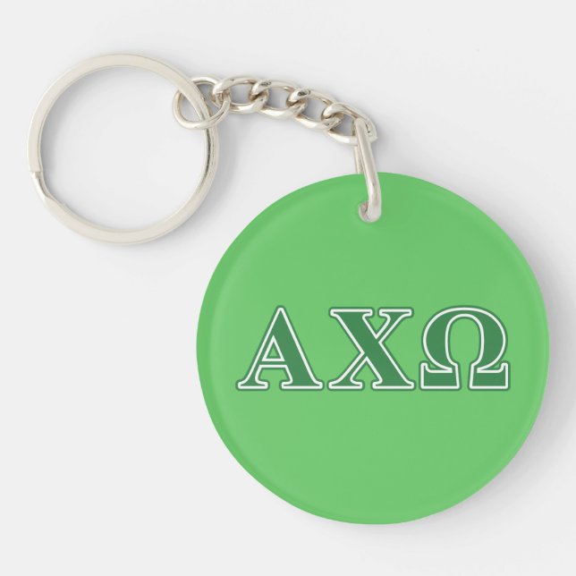 Porte-clés Lettres Vertes Alpha Chi Omega (Devant)