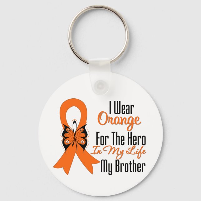 Porte-clés Leucémie Orange Ribbon Hero Mon frère (Recto)