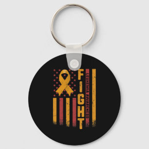 Porte-clés Leucémie Sensibilisation Orange Ruban Usa Drapeau